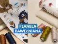 Miękka flanela bawełniana z motywami zwierzątek i kwiatów, idealna na dziecięce ubranka.