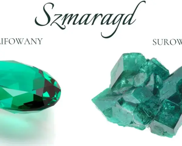 Szmaragd: oszlifowany, lśniący klejnot i surowy, krystaliczny minerał.