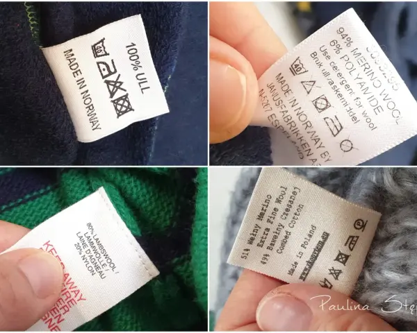 Etykiety ubrań: 100% ULL, wełna merino, bawełna. Sprawdź, ull co to za materiał, by dbać o odzież.