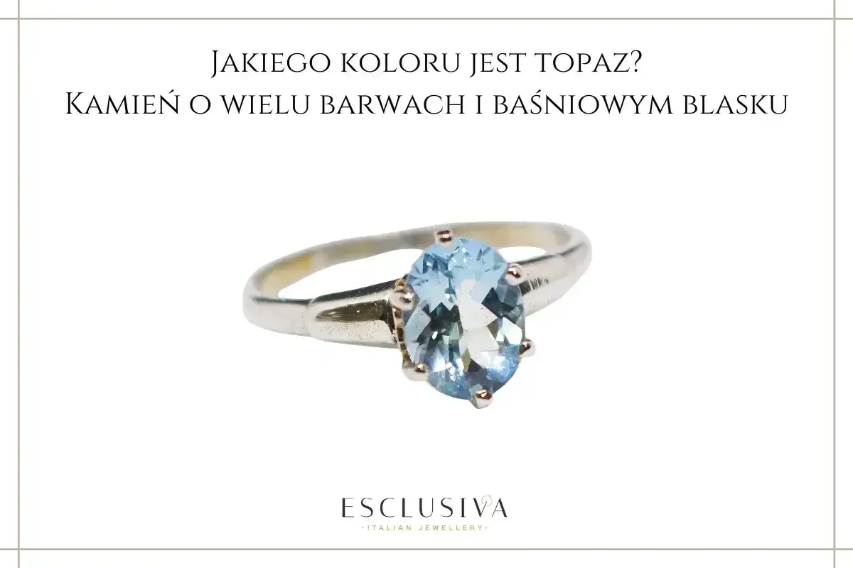 Srebrny pierścionek z owalnym, błękitnym topazem. Ten piękny kamień, często kojarzony ze znakiem zodiaku Skorpion, zachwyca blaskiem.