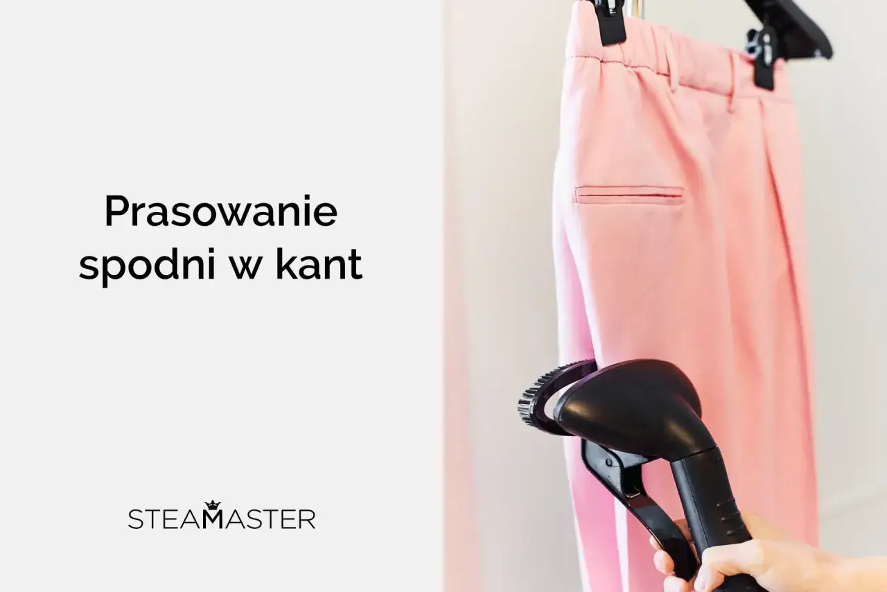 Różowe spodnie w kant prasowane parownicą. Prosty sposób na idealne wykończenie.